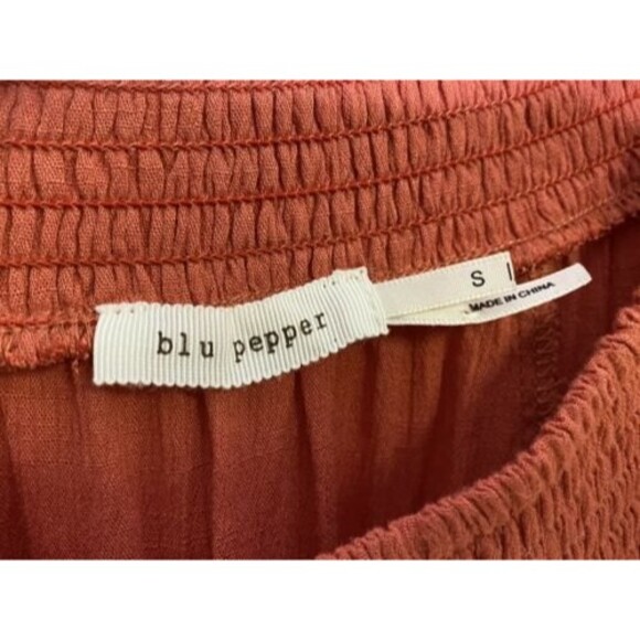 Blu Pepper Boho Bell Sleeve Flowy Coral Tunic Top Mini Dress Small Boho Hippie - Picture 3 of 6